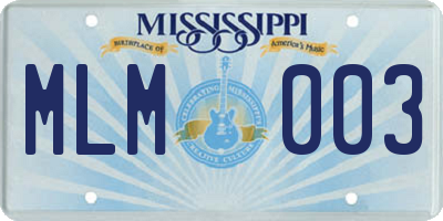 MS license plate MLM003