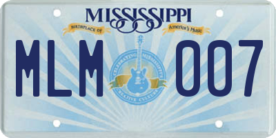 MS license plate MLM007