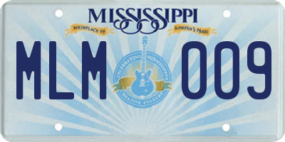 MS license plate MLM009