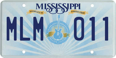 MS license plate MLM011