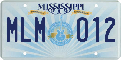 MS license plate MLM012
