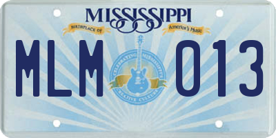MS license plate MLM013