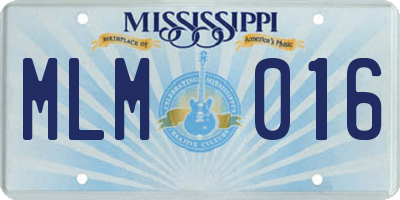 MS license plate MLM016