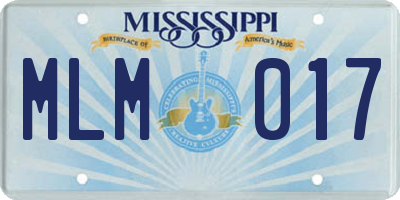 MS license plate MLM017