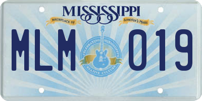 MS license plate MLM019