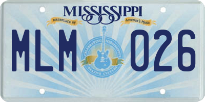 MS license plate MLM026