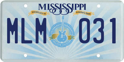 MS license plate MLM031