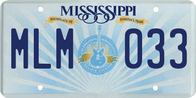 MS license plate MLM033