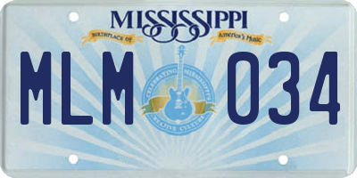 MS license plate MLM034