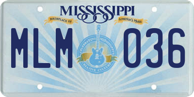 MS license plate MLM036
