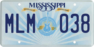 MS license plate MLM038