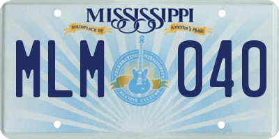 MS license plate MLM040