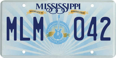 MS license plate MLM042