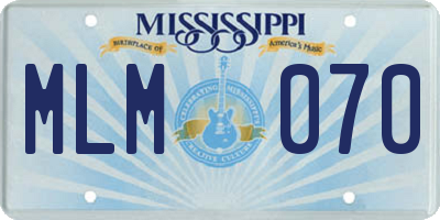 MS license plate MLM070