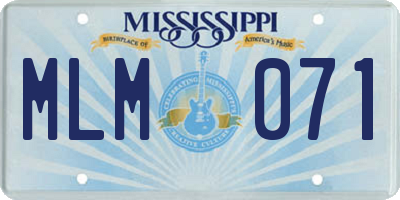 MS license plate MLM071