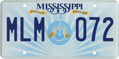 MS license plate MLM072