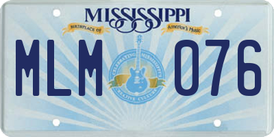 MS license plate MLM076