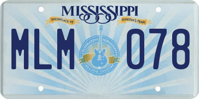 MS license plate MLM078