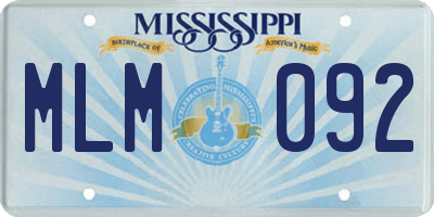 MS license plate MLM092