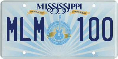 MS license plate MLM100