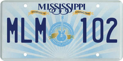 MS license plate MLM102