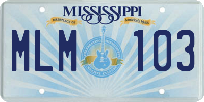 MS license plate MLM103