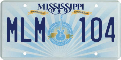 MS license plate MLM104