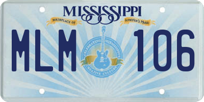 MS license plate MLM106