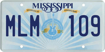 MS license plate MLM109