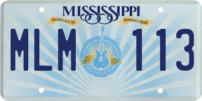 MS license plate MLM113