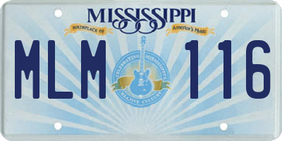 MS license plate MLM116