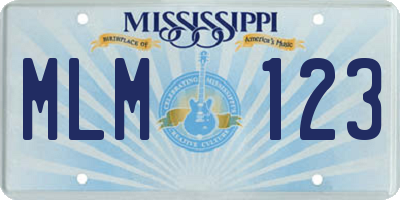 MS license plate MLM123