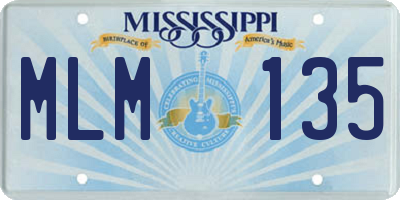 MS license plate MLM135
