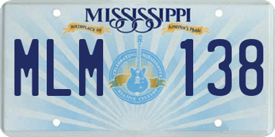 MS license plate MLM138