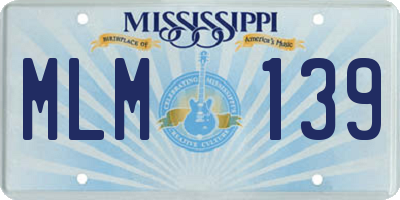 MS license plate MLM139
