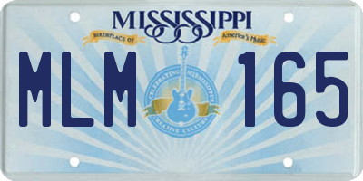 MS license plate MLM165