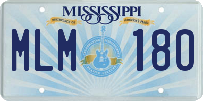 MS license plate MLM180