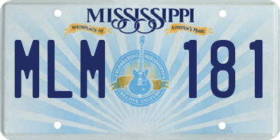MS license plate MLM181