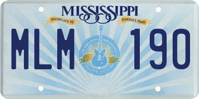 MS license plate MLM190