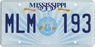 MS license plate MLM193