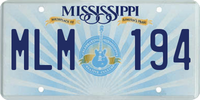MS license plate MLM194