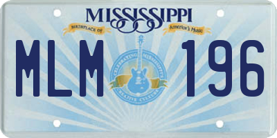 MS license plate MLM196