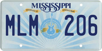 MS license plate MLM206