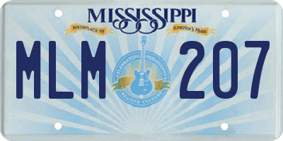 MS license plate MLM207