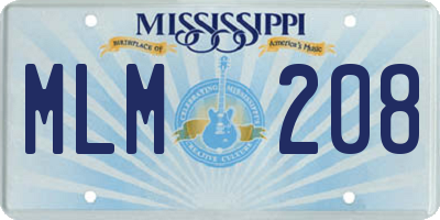 MS license plate MLM208