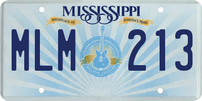 MS license plate MLM213