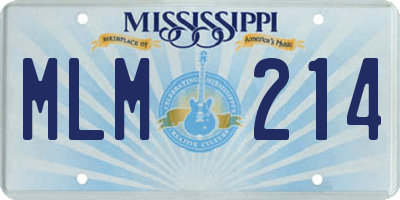 MS license plate MLM214