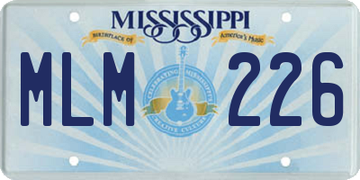MS license plate MLM226