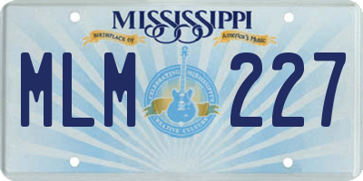 MS license plate MLM227