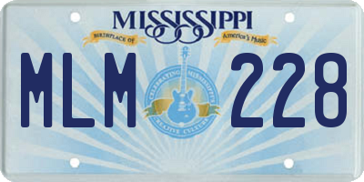 MS license plate MLM228
